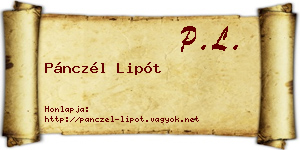 Pánczél Lipót névjegykártya